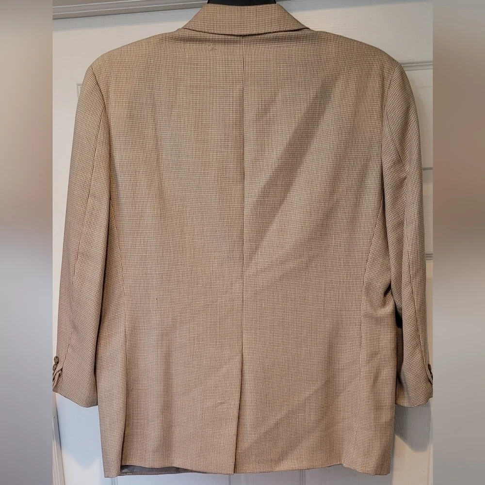 Vintage? Hickey Freeman Tan Blazer Suitcoat 41S 100% Wool Imperfections Fabric?